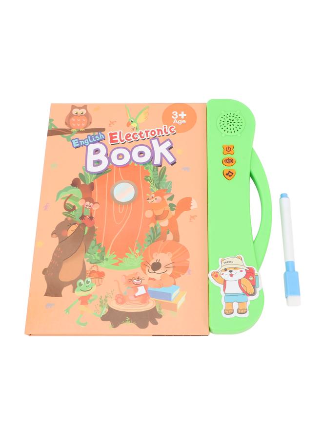 NIBEMINENT Kids English Sound Book 11 Educational Topics Clear Pictures Interactive Electronic Learning for Children Green  - Image 2