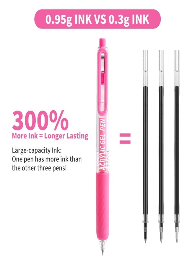 Joyask Gel Pens For Coloring, 12 Colors Retractable Colored Pens for Black Paper & White Paper, 0.7mm Fine Point Colorful Pens for Coloring, Writing, Drawing, Journaling, Note Taking, School, Office, Home - Image 4