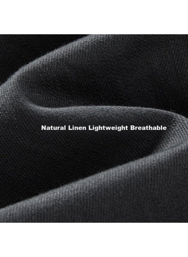Texwood Men's Summer Casual Thin Breathable Long Pants Business Commute Slim Fit Cotton Long Pants Black 31 - Image 5