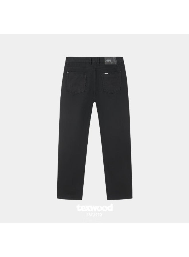 Texwood Men's Summer Casual Thin Breathable Long Pants Business Commute Slim Fit Cotton Long Pants Black 31 - Image 2