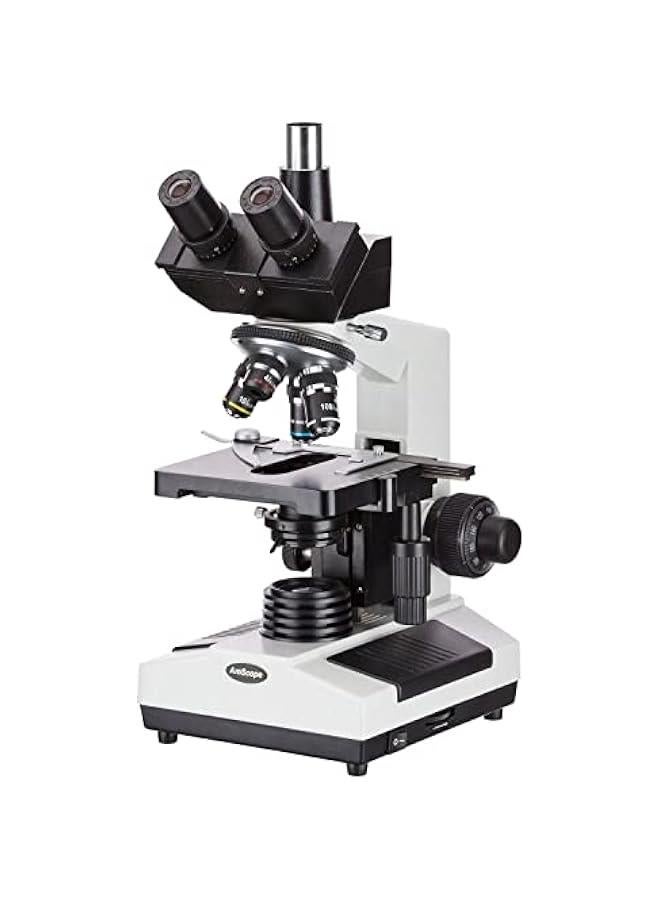 Arabest T390B-14M Digital Professional Compound Trinocular Microscope, 40X-2000X Magnification, WF10x and WF20x Eyepieces, Brightfield, Halogen Illumination, Abbe Condenser, Double-Layer Mechanical Stage, 110V-220V Auto-Switching, Includes 14MP Camera with Reduction Lens and Software 