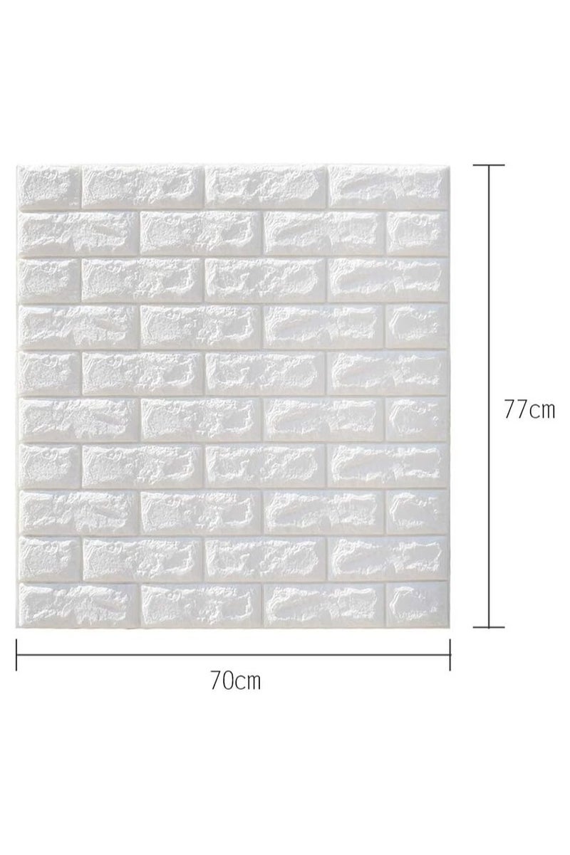 LINGWEI 3D Foam Wallpapers 10 PCS White Self Adhesive Brick Wall Strikers Removable Waterproof Brick Contact Papers - Image 3