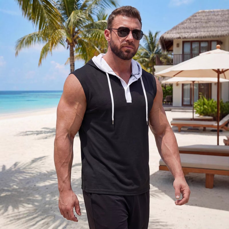 Men's Casual Hooded Vest, Quick Dry Breathable, Summer - Image 2