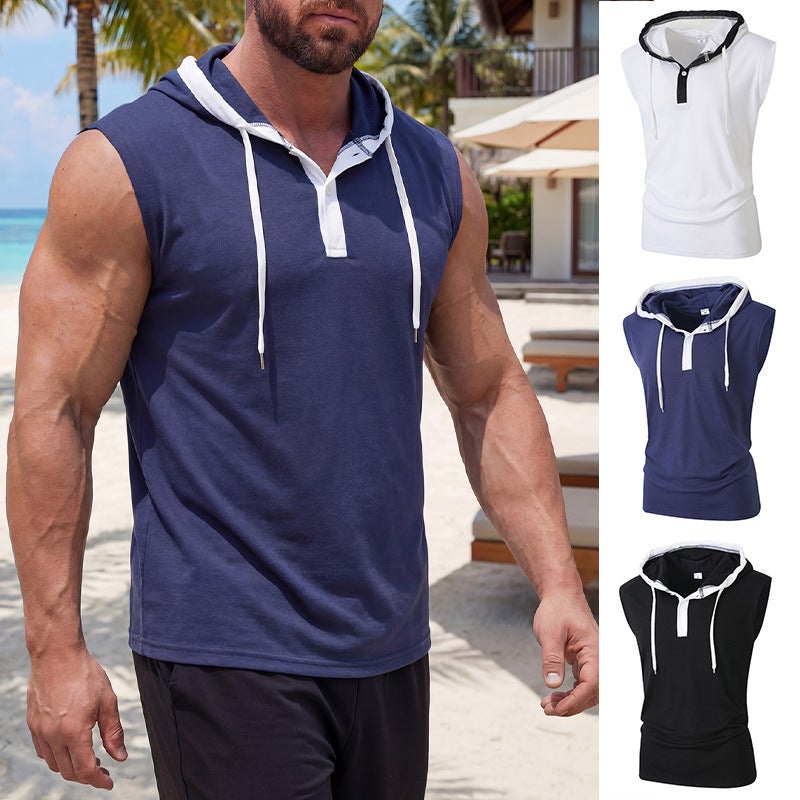 Men's Casual Hooded Vest, Quick Dry Breathable, Summer - Image 1