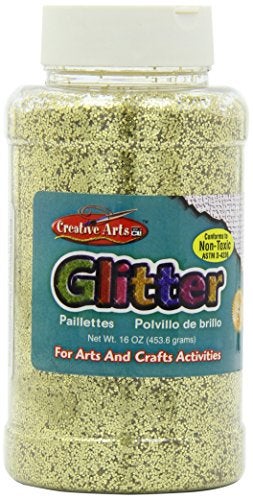 Charles Leonard Creative Arts by Charles Leonard Glitter, 16 Ounce Bottle, Gold (41170) - Image 5