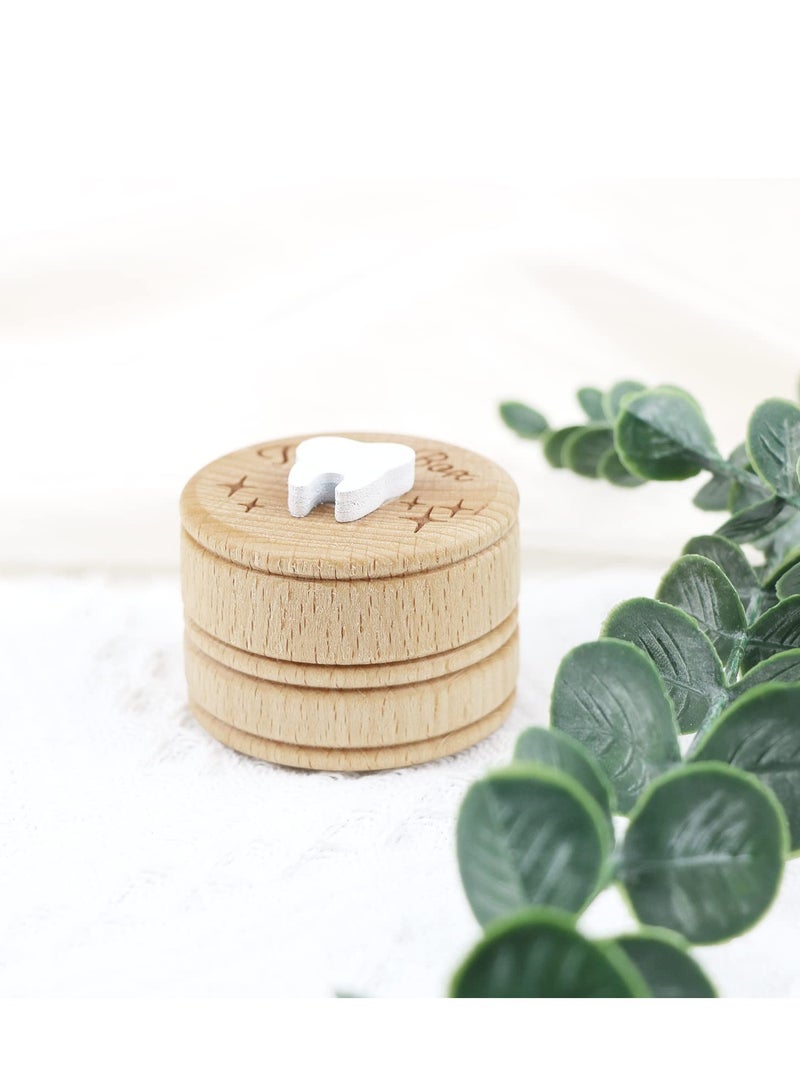 SOLARAE Wooden Tooth Fairy Box,Adorable Keepsake Storage for Boys and Girls Cute Lost Tooth Holder Toddler Teeth Case (1 Piece) - Image 5