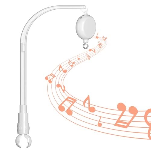 FEISIKE Baby Crib Mobile Arm with Music Box Spin Motor23 InchVolume Control3 ModesTurn MusicTurn Only Music OnlyNursery Decor HangerHolder for DIY Clamp Mobile35 Lullabies30 Min AutoOff