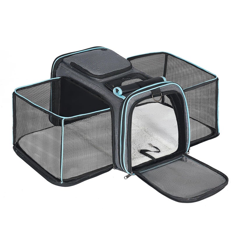 Pesen Expandable Dog & Cat Carrier, Airline Approved Soft Pet Carrier, Breathable & Collapsible Design, Ideal for Small Dogs, Cats, Rabbits and Other Small Animals â€“ Larger Expansion Area for Comfort - Image 1