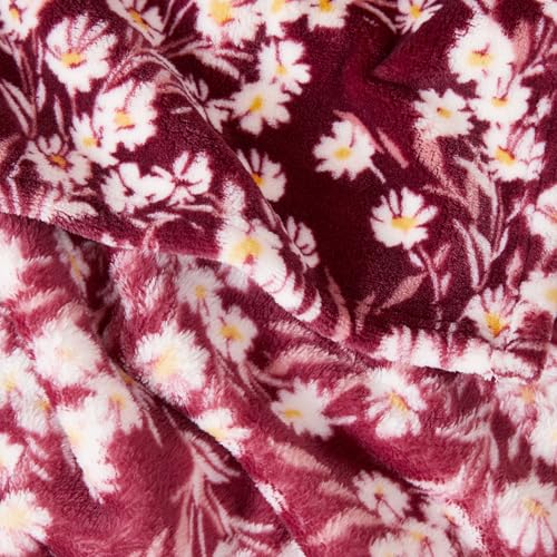 Jessica Simpson Plush 50"X70" Throw Blanket - Wildflower Park Red - Luxurious Plush Blanket for Ultimate Comfort and Cozy Warmth - Image 3
