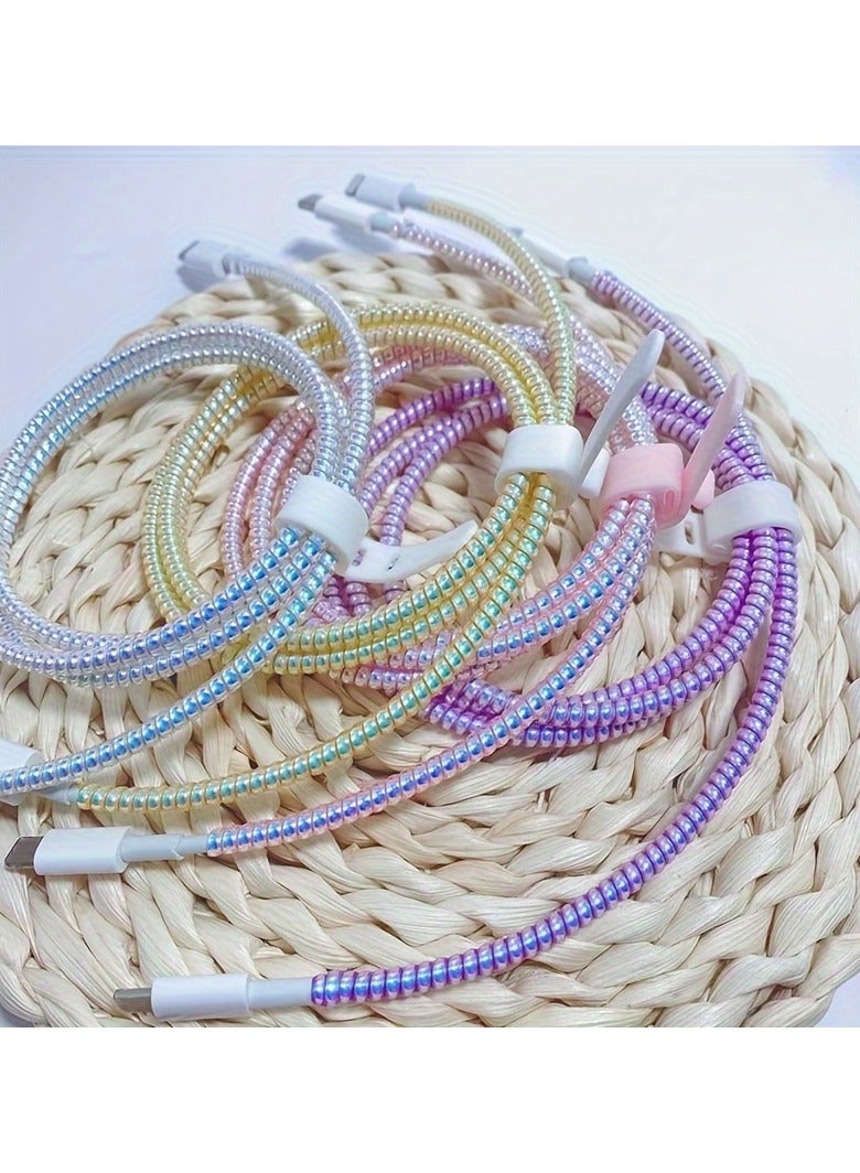 4pcs 160cm USB Charging Cable Protector Magic Color Rope Suitable For Data Cable Headphone Winder Device  - Image 2