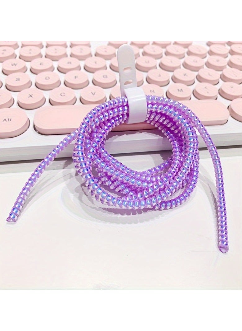 4pcs 160cm USB Charging Cable Protector Magic Color Rope Suitable For Data Cable Headphone Winder Device  - Image 5