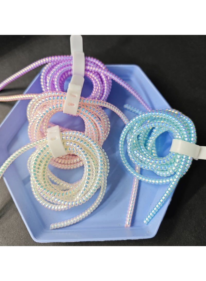 4pcs 160cm USB Charging Cable Protector Magic Color Rope Suitable For Data Cable Headphone Winder Device  - Image 4