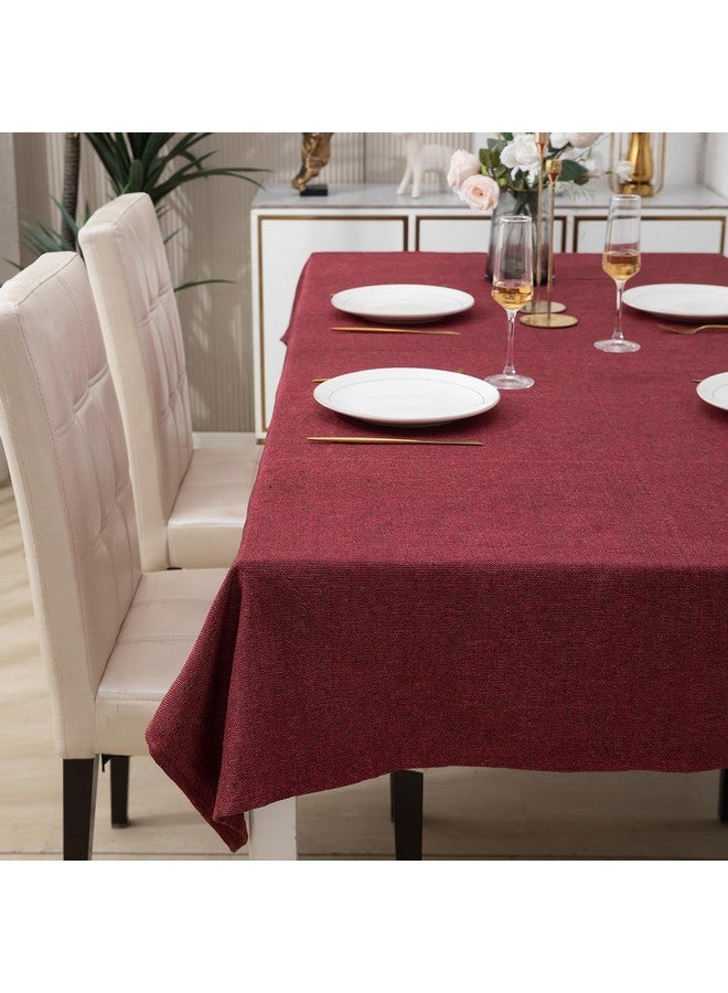 HOKIPO IN360-RD Poly Jute Solid Square Table Cloth 2 Seater Dining Table, 40x40 Inches Table Cover, Red-Pack of 1 - Image 2
