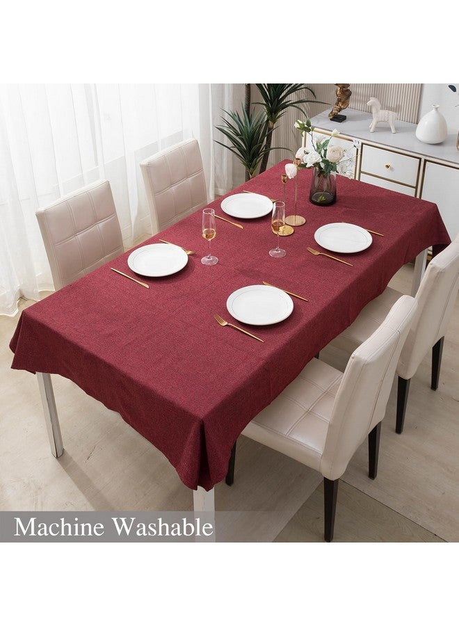 HOKIPO IN360-RD Poly Jute Solid Square Table Cloth 2 Seater Dining Table, 40x40 Inches Table Cover, Red-Pack of 1 - Image 4