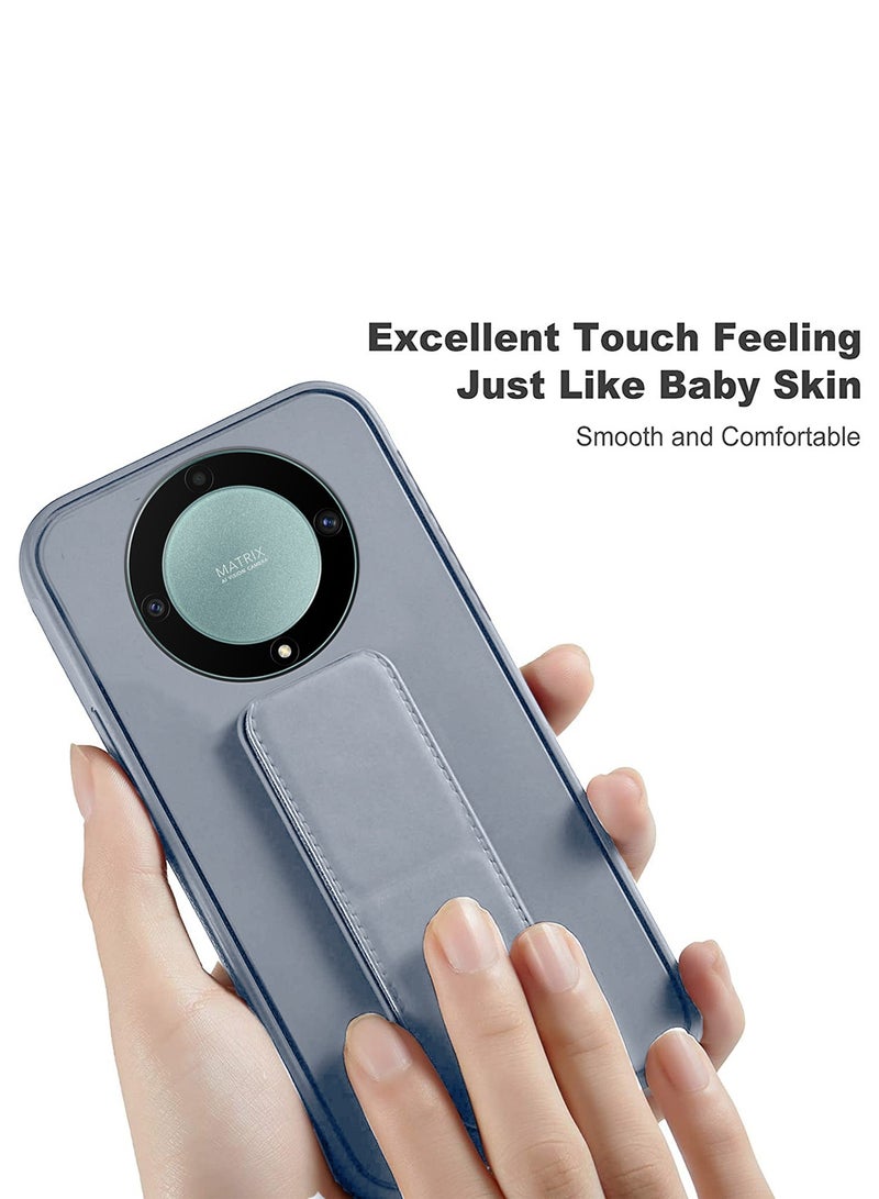 دبليو تيك غطاء حماية بقبضة يد وحامل متعدد مغناطيسي للسيارة ومسند وحزام للأصابع لهاتف Honor X9b 5G 2023 رمادي - Image 5