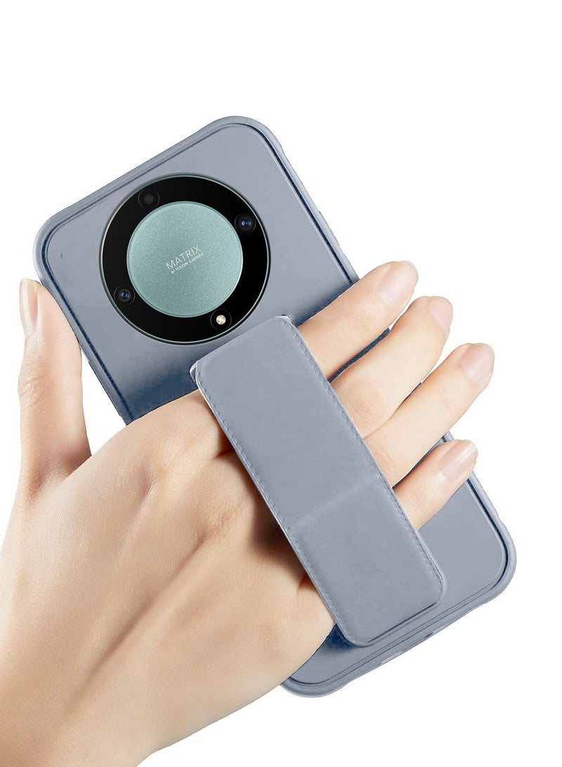 دبليو تيك غطاء حماية بقبضة يد وحامل متعدد مغناطيسي للسيارة ومسند وحزام للأصابع لهاتف Honor X9b 5G 2023 رمادي - Image 2