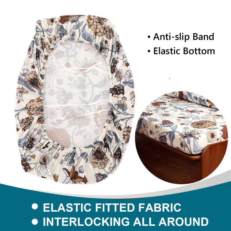 KRFOONN RV Dinette Cushion Covers Stretch Sofa Seat Slipcovers Replacement Camper Cushions Cover Washable Couch Cushion Slipcovers for RV Camper Car Bench Seats (1 Backrest Cover & 1 Bench Cover, 06) - Image 3