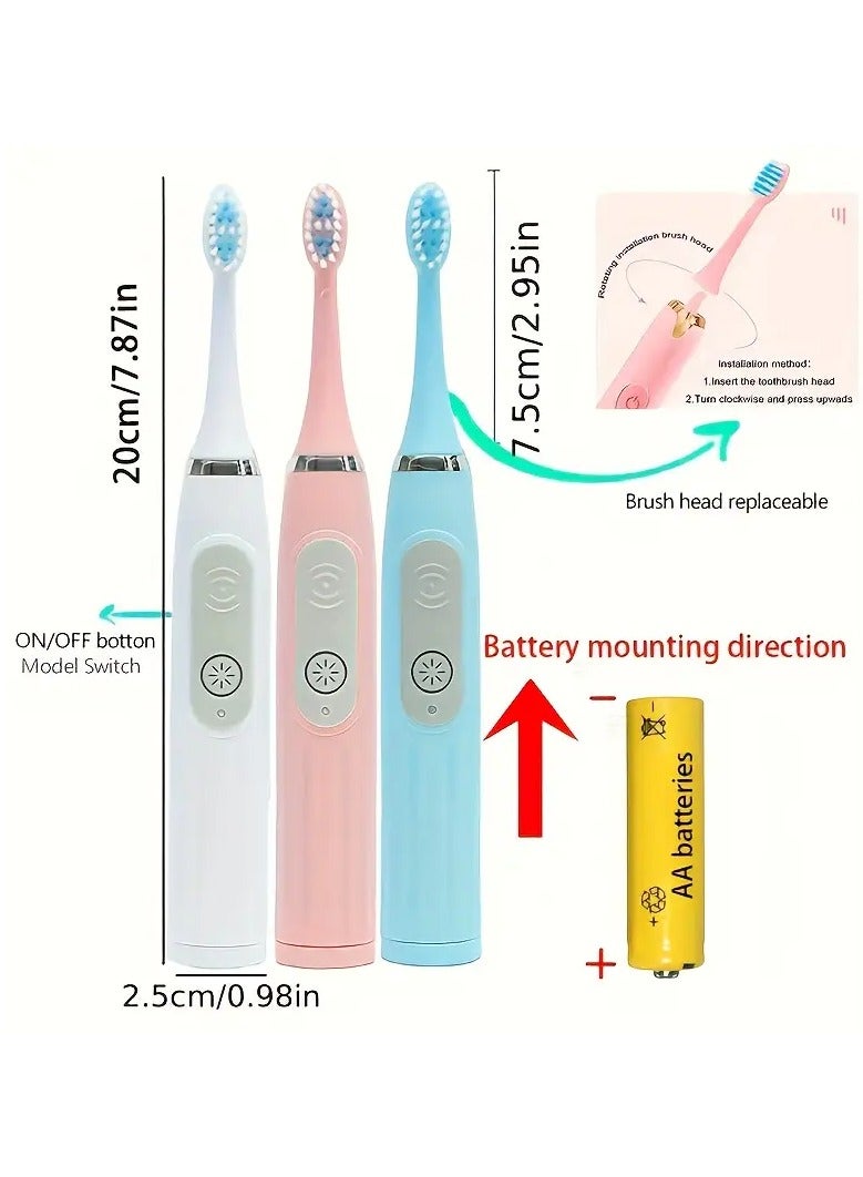 Goolsky Adult Electric Toothbrush Set, 2 Soft Bristle Brush Heads, Oral Care Toothbrush, Suitable for Men and Women at Home and Travel, Christmas Gift - Image 2