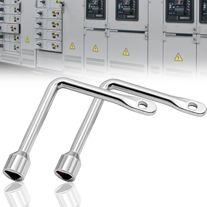 2 PCS TRIANGLE KEY GARBAGE BIN L-TYPE SERVICE KEY INNER TRIANGLE SPANNER KEY METAL MULTI FUNCTIONAL UTILITIES KEY FOR GAS ELECTRIC BOX ELEVATOR DOOR FIREPLACE CHIMNEY - Image 1