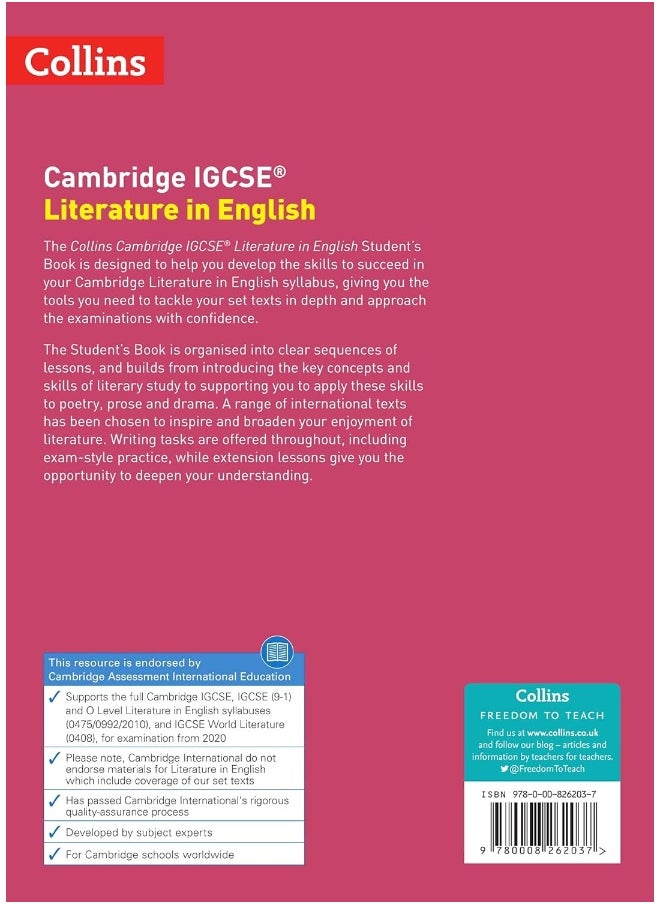 Cambridge IGCSE (TM) Literature in English Student's Book - pzsku/Z42C25ACDACB9E99D692FZ/45/_/1740733266/d1839002-77ee-4c76-8e92-29145a54ca44