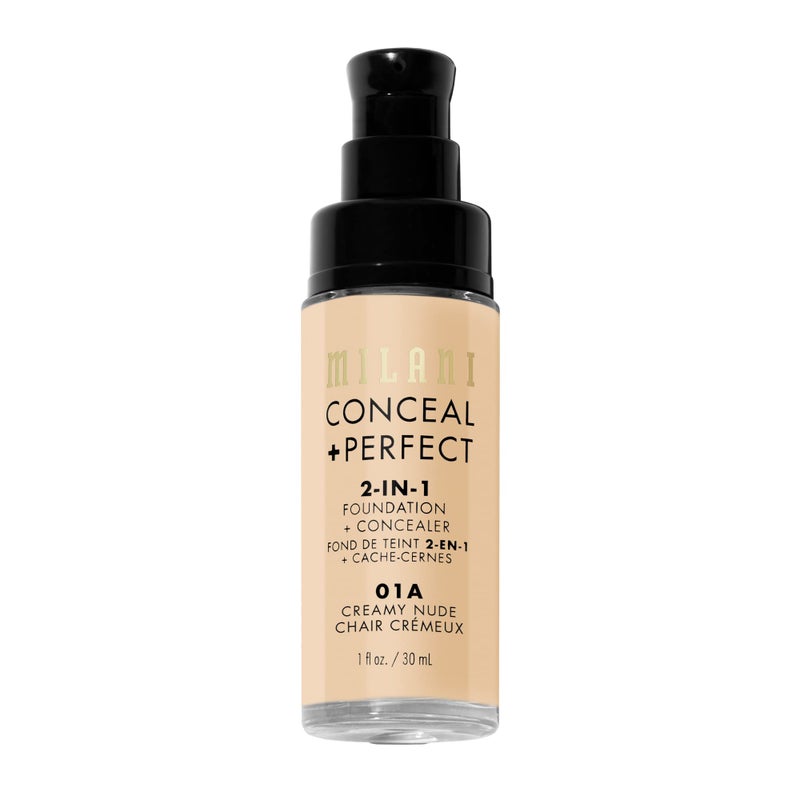 Milani Conceal + Perfect 2-in-1 Foundation + Concealer for a Flawless Complexion, Under Eye Corrector, Cover Redness and Imperfections, Waterproof and Sweatproof - Creamy Nude - Image 3