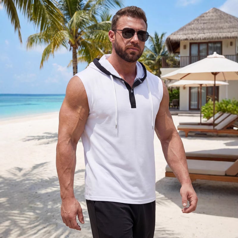 Men's Casual Hooded Vest, Quick Dry Breathable, Summer - Image 3