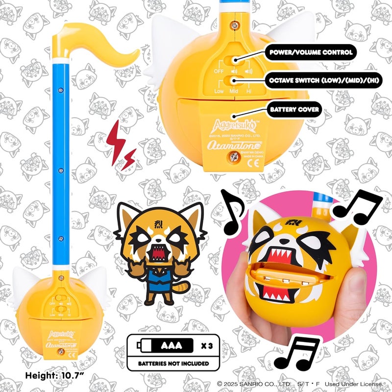 Otamatone إصدار خاص من سانريو (أغريستو - الغضب) - آلة موسيقية إلكترونية ممتعة من مايو دينكي (مرخصة رسميًا) [تشمل ورقة الأغاني وتعليمات باللغة الإنجليزية] - Image 4