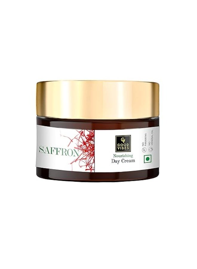 Good Vibes Saffron Nourishing Face Cream, 50 g Deep Moisturization For Radiant Glowing Skin, Helps Reduce Wrinkles & Fine Lines, Natural, No Parabens & Sulphates, No Animal Testing - Image 1