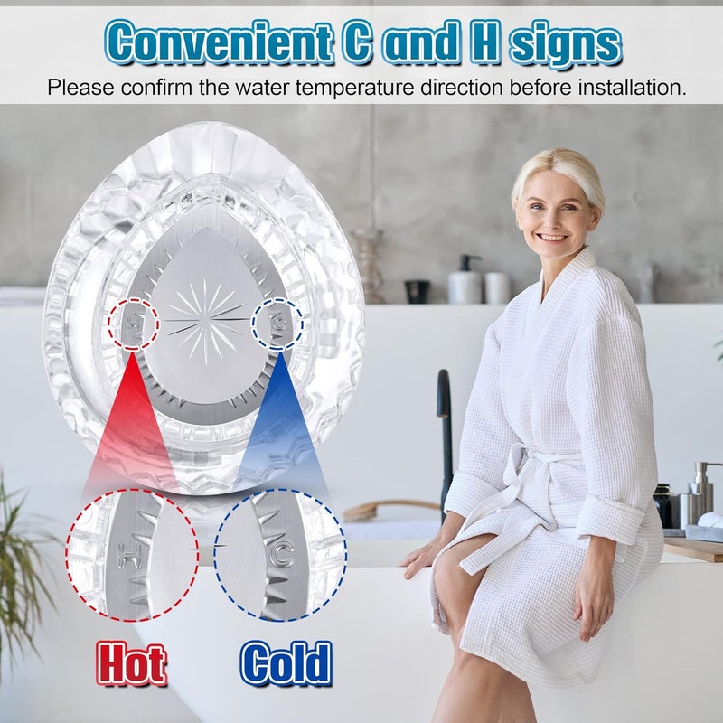 Enhon 1 Pcs Replacement Knob Handle Kit Compatible with Moen 100710 Shower Handle, Shower Knob Replacement for Single Handles Bathroom Faucet Tub Showers Handles, Chrome Knobs Insert - Image 4