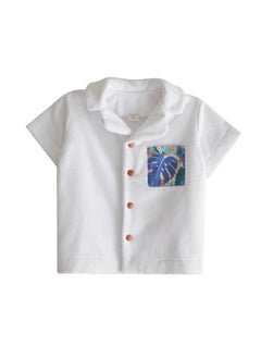 Mater&ME Mater&ME Summer Suit for Boys, White, 100% Cotton Poplin, Soft, Breathable, Lightweight, Cooling Fabric, Gentle on Skin, Timeless Comfy Design  - Image 1