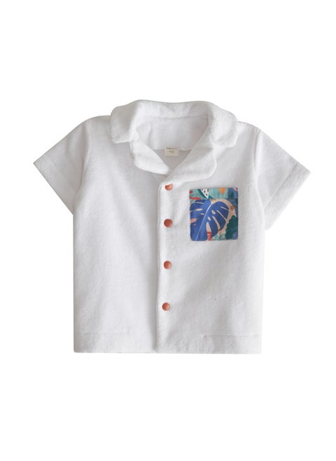 Mater&ME Summer Suit for Boys, White, 100% Cotton Poplin, Soft, Breathable, Lightweight, Cooling Fabric, Gentle on Skin, Timeless Comfy Design