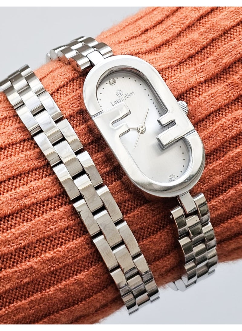 Women's wrist watches, Fenda shape, stainless steel