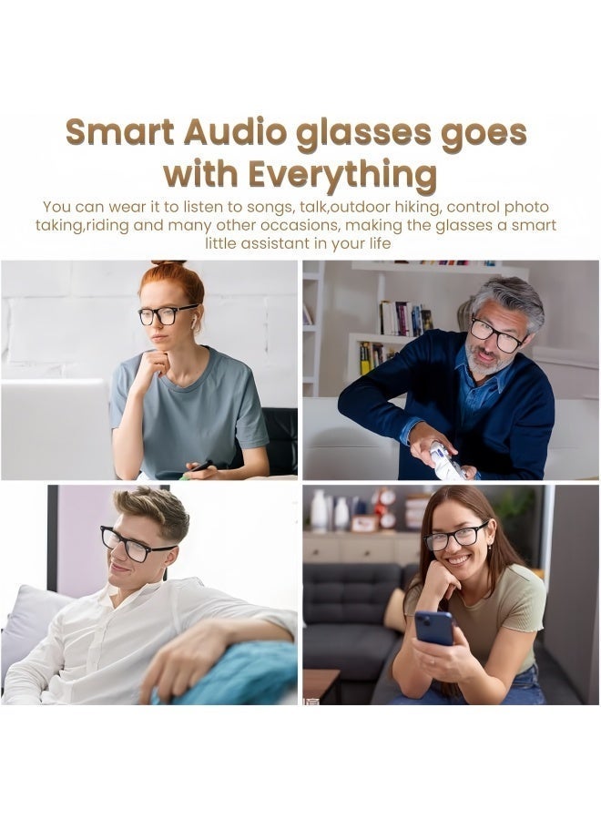 لوريت نظارات ذكية، ترجمة فورية بتقنية الذكاء الاصطناعي لـ 144 لغة، نظارات صوتية بتقنية بلوتوث مع مكبرات صوت، حماية من الأشعة فوق البنفسجية المستقطبة، صوت مفتوح الأذن، مساعد صوتي يعمل باللمس، نظارات بلوتوث 5.3 مضادة للضوء الأزرق للرجال والنساء - أسود - Image 5