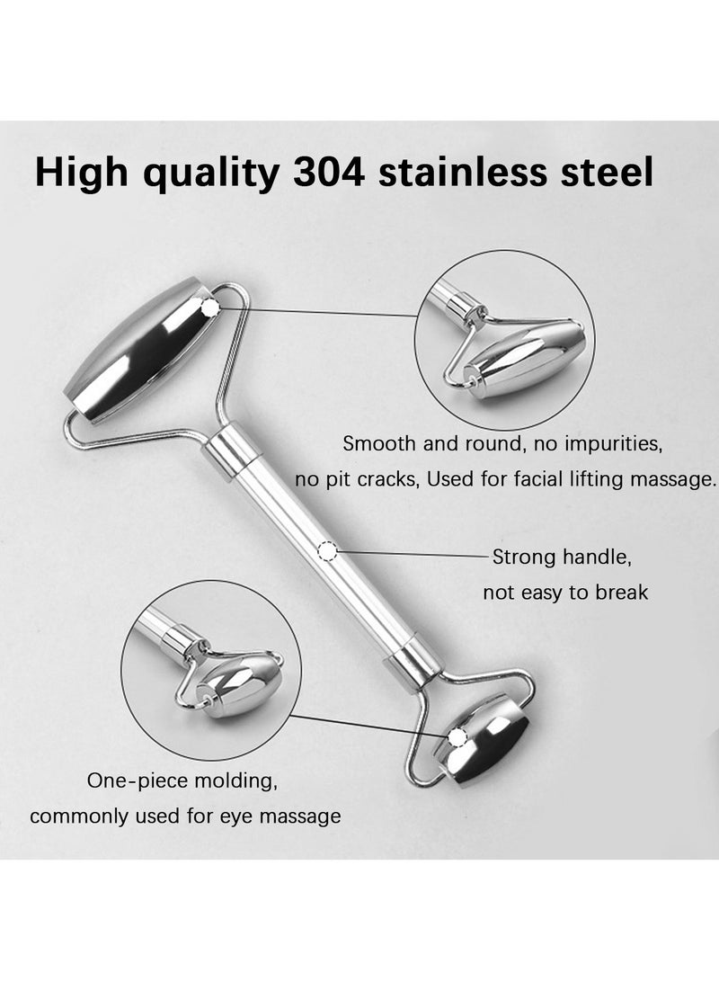 Loucky Gua Sha and Face Roller Set, Metal Guasha Tool and Ice Roller for Face, Eyes and Neck, Remove Puffiness, Lift Skin, Remove Fine Lines - Image 3