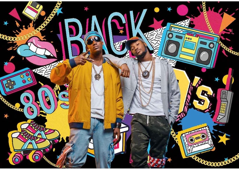 sensfun Back to The 80s 90s Backdrop Hip Hop Graffitti I Love The 80's 90's Photo Backdrops for Adults Birthday Party Decoration Retro Disco Music Rock Themed Party Photoshoot Background 7x5ft - Image 4