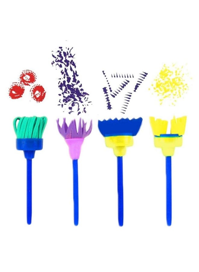 ArtBee ArtBee 5 Color Kids Finger Paint Washable Non-Toxic Finger-Paint Art with Sponge Brushes (5 Sponge Brushes with Paint)  - Image 3