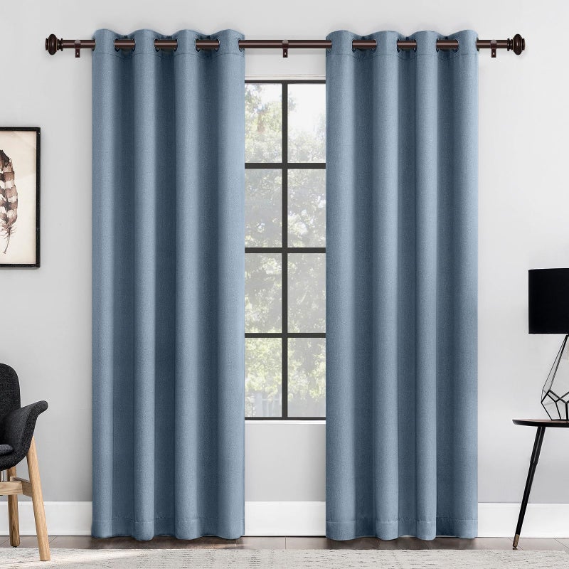 SIMEWIN Bronze Curtain Rods for Windows 28 to 48 Inches Adjustable Decorative 1 Inch Diameter Single Window Curtain Rod Set with Classic Finials, Bronze with Gold Finishing - Image 3