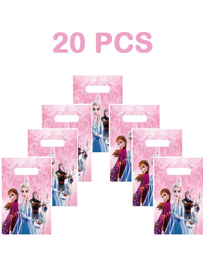 Party 20 PCS Pink Frozen Birthday Party Supplies, Cartoon Candy Bag, Tote Bag, Kids Gift Bag, Adult Birthday Party Decorations  - Image 1