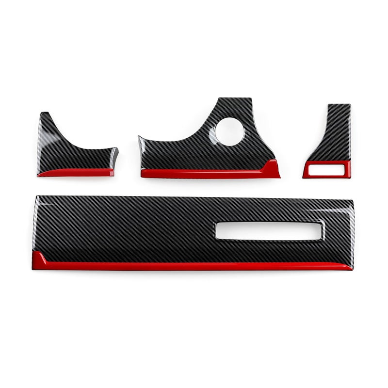 BRMYL Car Dashboard Panel Trim Decals for 2019-2026 Dodge Ram 1500 2500 3500 Accessories Carbon Fiber Stickers, Black Red - Image 4