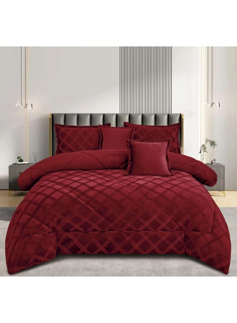 Moon Winter bedspread for two people, double-sided velvet and fur, size 230 x 250 cm