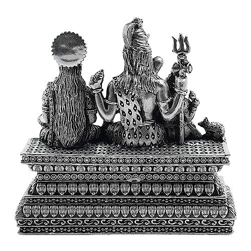 MAA SILVER Pure Silver Shiva Parvati Ganesha Kartikeya Semi-Solid Idol | Shiv Parivar Murti with Antique Oxidized Finish Perfect for Pooja/Puja & Gifting Use (925 Purity)(253 Grams) - Image 3