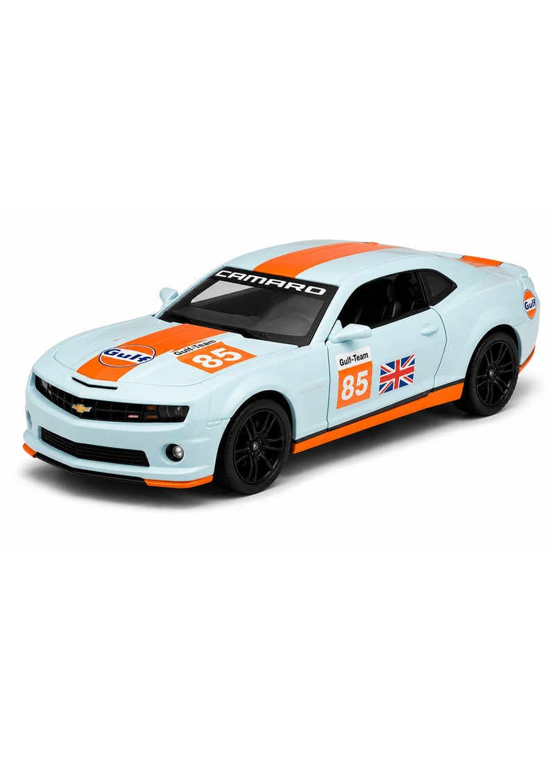 CCA 1:32 2013 Chevrolet Camaro SS BLUE Diecast Alloy Car Model Toy Car with Light, Sound, Opening Doors & Pull Back DOOR - Image 2