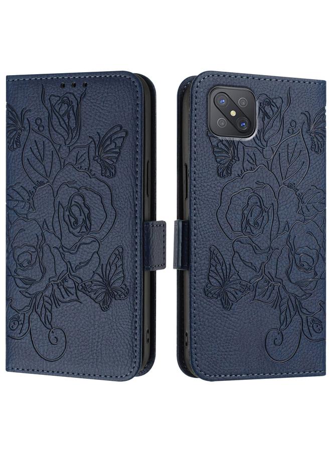 S-TOP Case For OPPO A92s 5G Embossed Rose RFID Anti-theft Leather Phone Case - Image 2