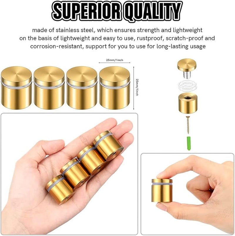 25mm Standoff Screws 8 Sets Wall Mounting Hardware For Acrylic Picture Frame - Image 3