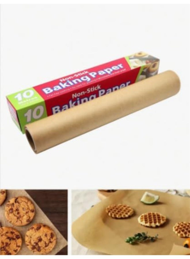 Non-stick parchment paper with a printed newspaper design, 10 meters x 30 cm - Heat resistant up to 450°F for ovens and convection ovens - Image 1