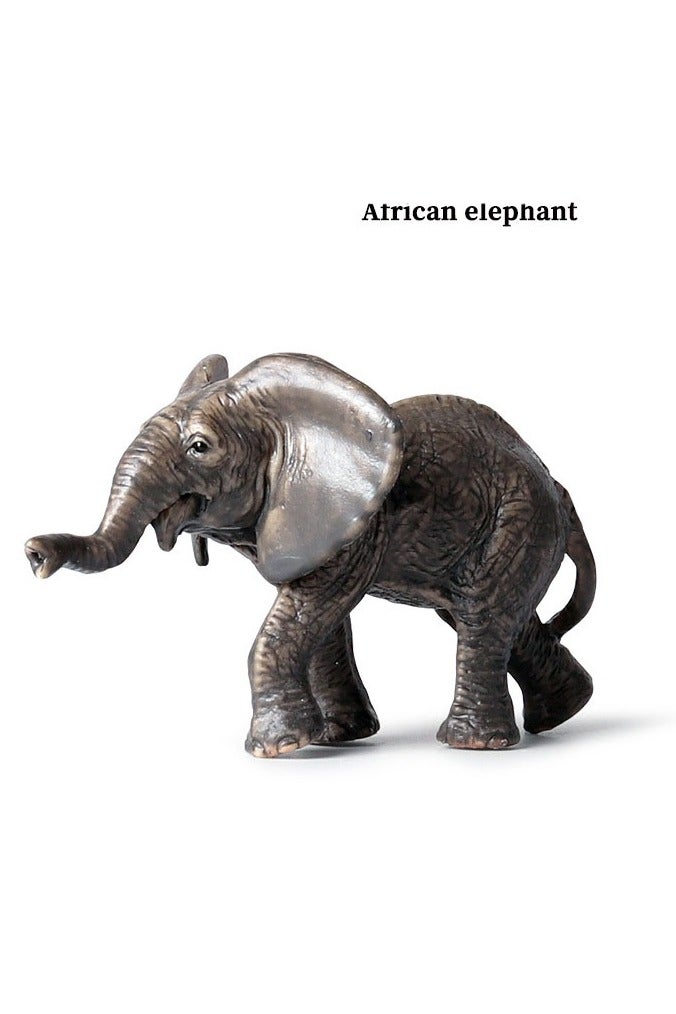 هالامودو 2 قطعة الفيل الأفريقي والعجل الجذع المنعكس أرقام الحيوانات ، مجموعة لعبة الفيل الواقعية ، الزينات الحيوانية البرية ، لعب معرفية حديقة حيوانات الغابة ، هدايا عيد ميلاد الأطفال - Image 5