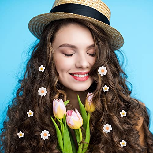 BBTO 24 Pcs Mini Flower Hair Clip for Girls Women Lily Daisy Flower Small Hair Pin Wedding Bridesmaid Bridal Clips Elegant Hair Accessory for Party Daily(White Yellow, Dark Purple, White, Light Blue) - Image 2