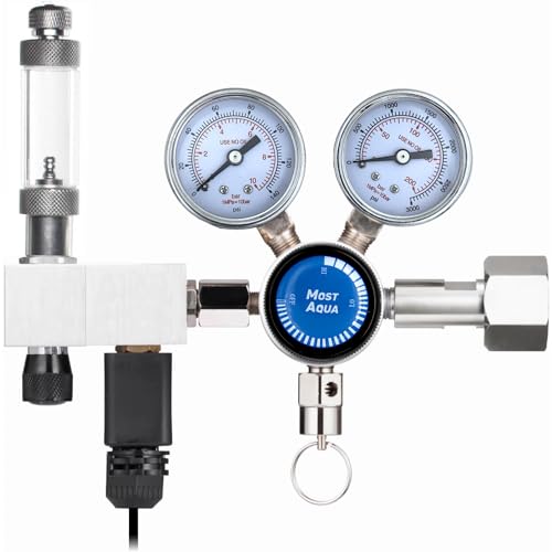MostAqua Aquarium Dual Stage Co2 Regulator ProMaster Series Co2 System Kit for Aquarium Plants Integrated Bubble Counter and Adjustable Output Pressure - Image 1
