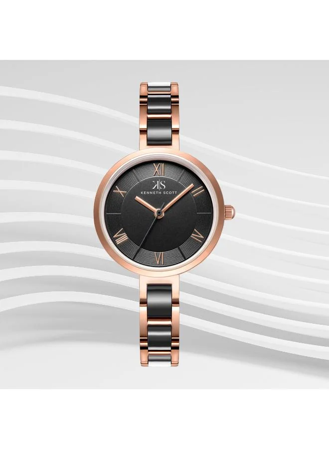 KENNETH SCOTT Women's Alloy+Plastic Analog Watch K22521-KCBB - 30 mm