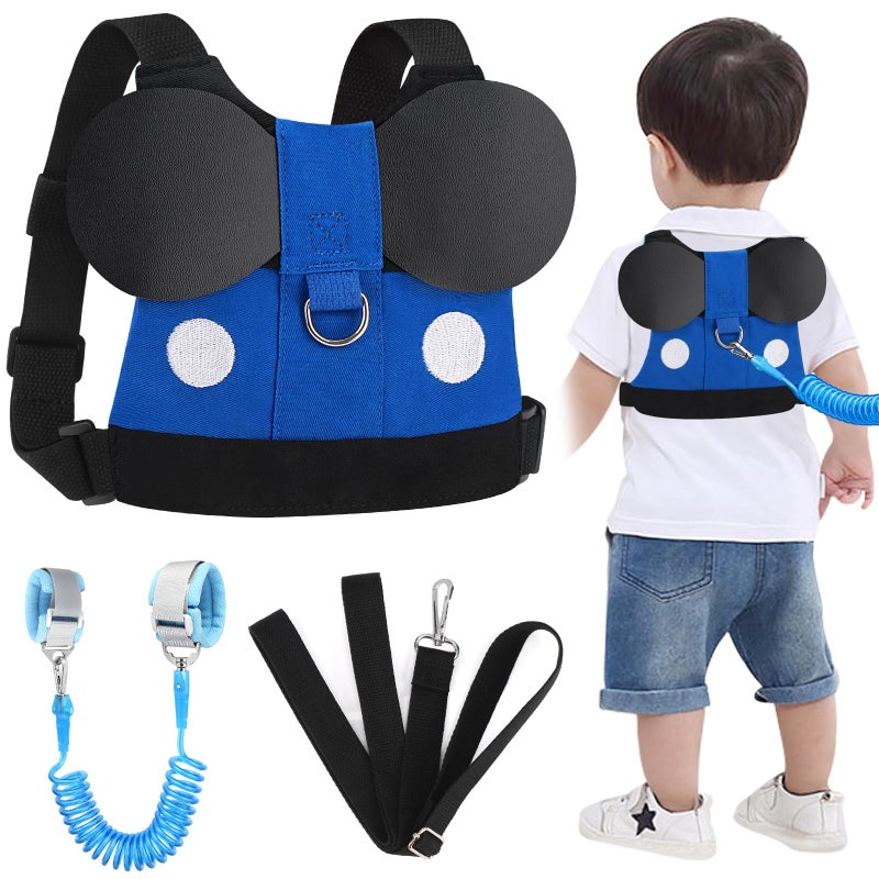 Accmor Toddler Harness Leash, Cute Kids Leash + Black Anti Lost Wrist Link for Outdoor Travel, Adorable Baby Leash Child Walking Harness Wristband Assistant Strap Mini Belt Protector for Boys Girls - Image 1